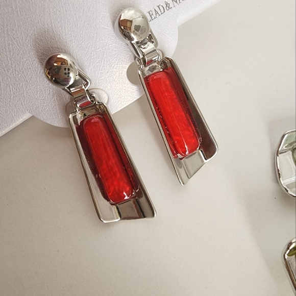 NEW Multi Colorful Epoxy Geo Bar Metal Snake Silver Chain Necklace - Picture 8 of 8